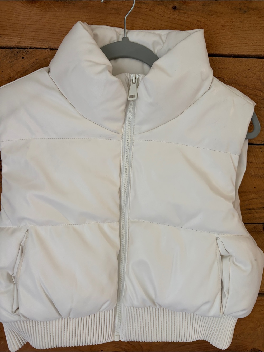Ci Sono White Puffer Vest with High Collar